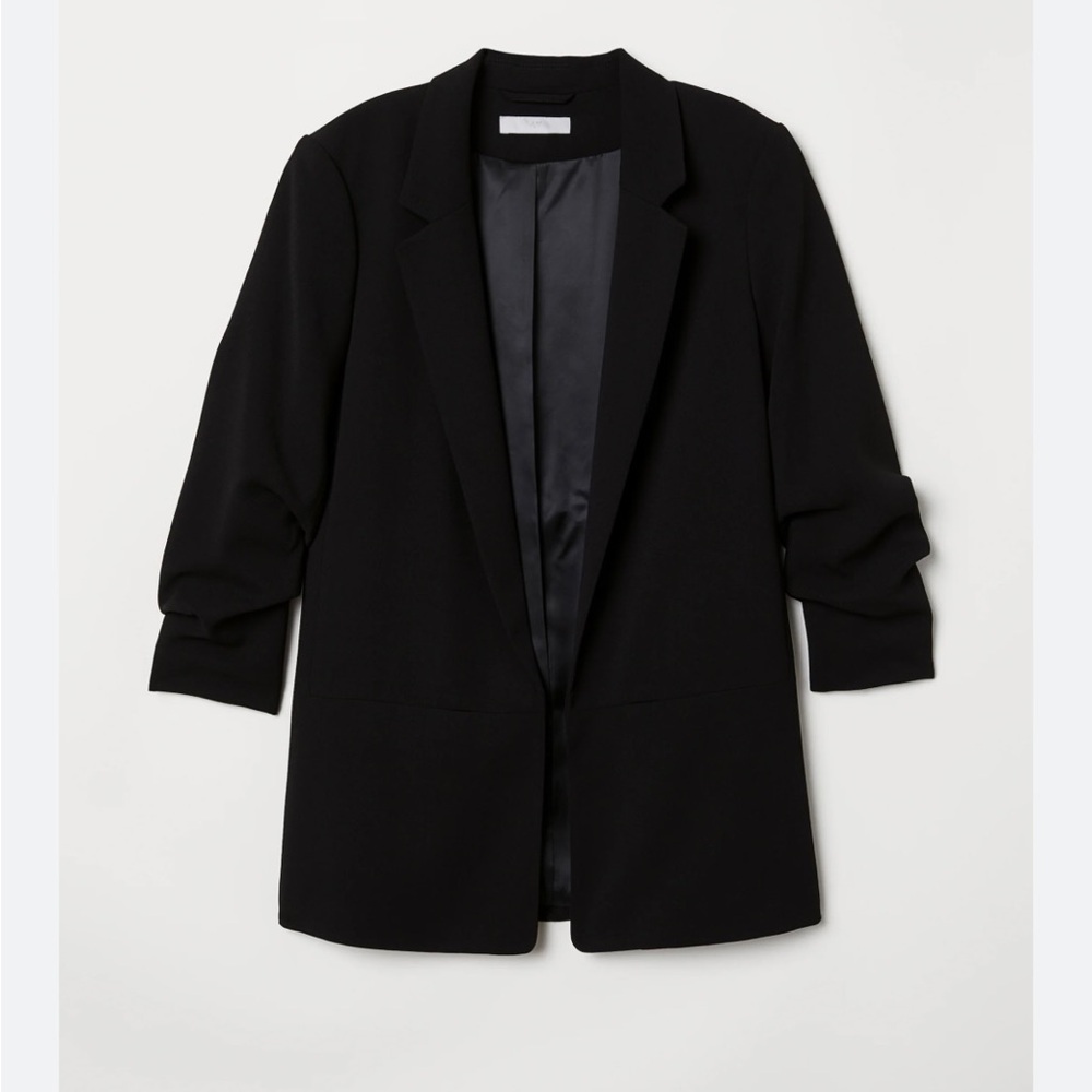 H&M Boyfriend Oversized Black Linen Blazer